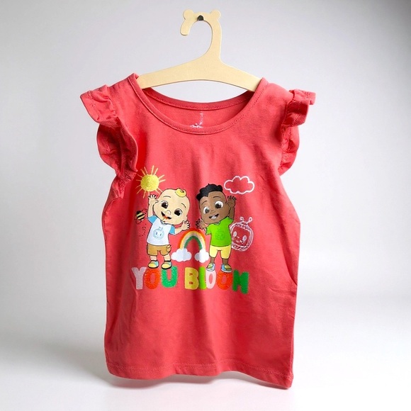 [KID] 3/$20 💜 COCOMELON 4T Salmon Pink Graphic Tee NWT | Toddler Cotton Blend - Picture 2 of 8